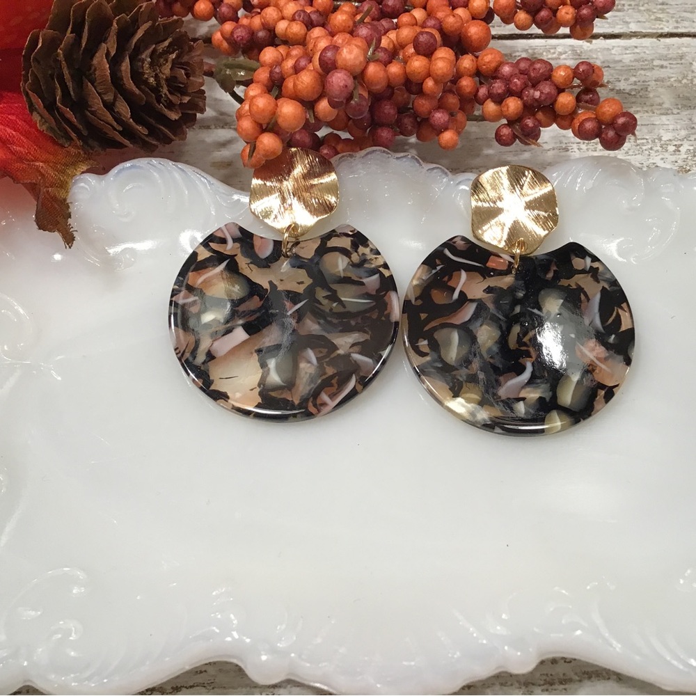Acetate Round Earrings